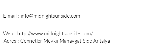 Midnight Sun Hotel telefon numaralar, faks, e-mail, posta adresi ve iletiim bilgileri